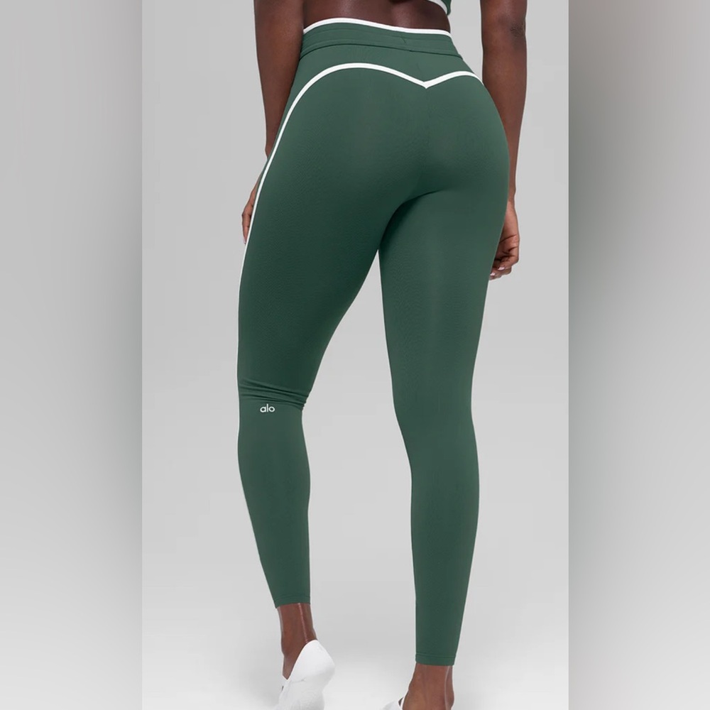 Alo Yoga Airbrush High-Waist 7/8 Race Legging Clover Green XS NWT - Picture 1 of 5